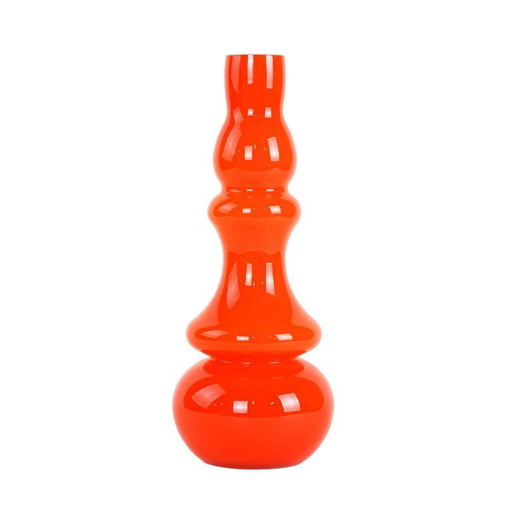 Orange glass vase, Danish design, 1960s, made in Denmark