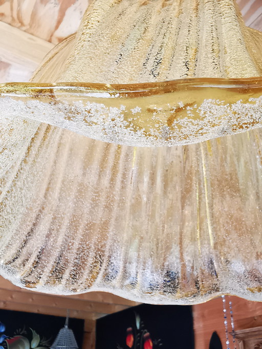 Firma Kaiser Leuchten, lampe Regency 1970, verre à glace