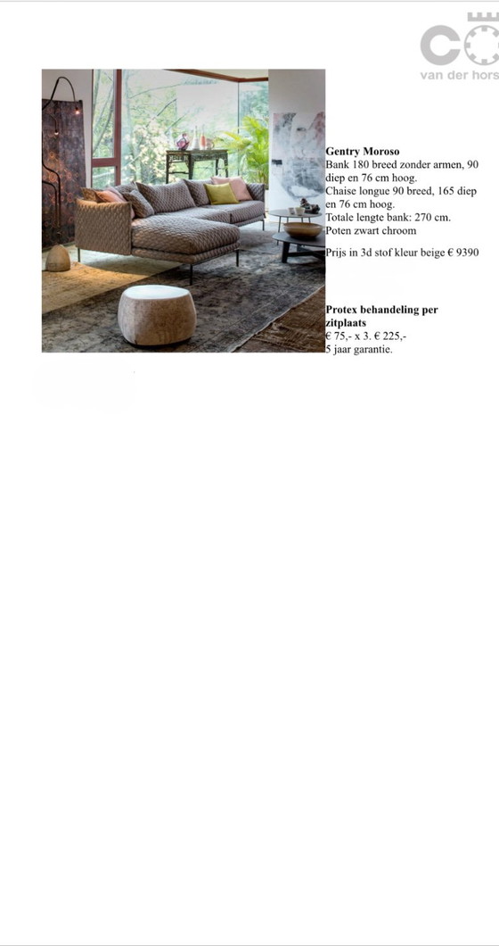 Opknapper:Moroso Gentry designbank met chaise longue – Hoekbanken, Textile (photo 8 of 10)