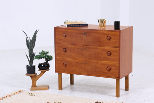 Beautiful vintage teak chest of drawers | Mid - Century drawers cabinet wood storage 60s #08-12