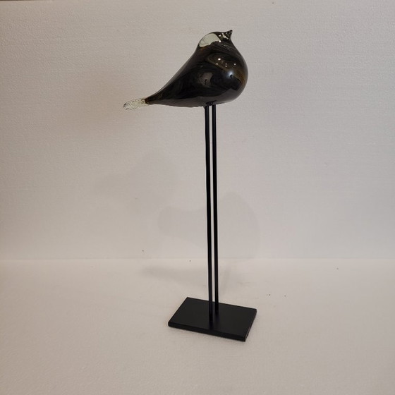 Image 1 of Sculpture “Dove”, blown glass, iron base, 2010s - France