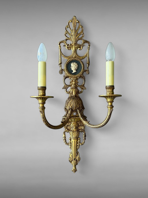 Art Deco Bronze Vintage Antique Empire Style Wall Lamp