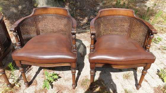 Image 1 of 4 classic oak dining armchairs