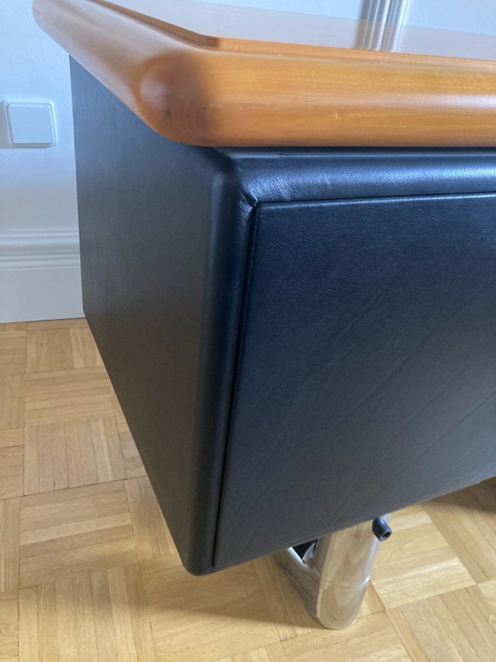 KNOLL Warren Platner Sideboard Lowboard – Leather, Wood (photo 13 of 22)
