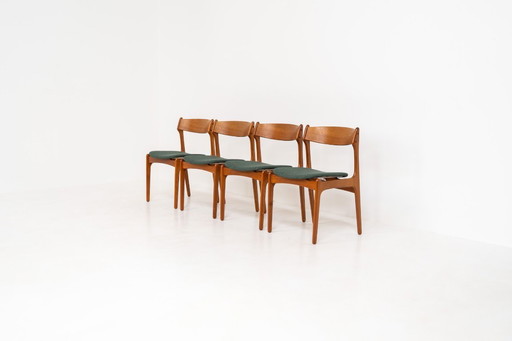 4 Esszimmerstühle "Model 49" von Erik Buch für O.D. Møbler (Dänemark, 1954).