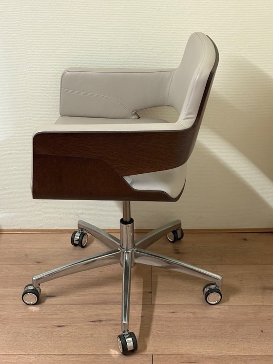 Image 1 of 4x Thonet S845 Design Chair Leather On Wheels