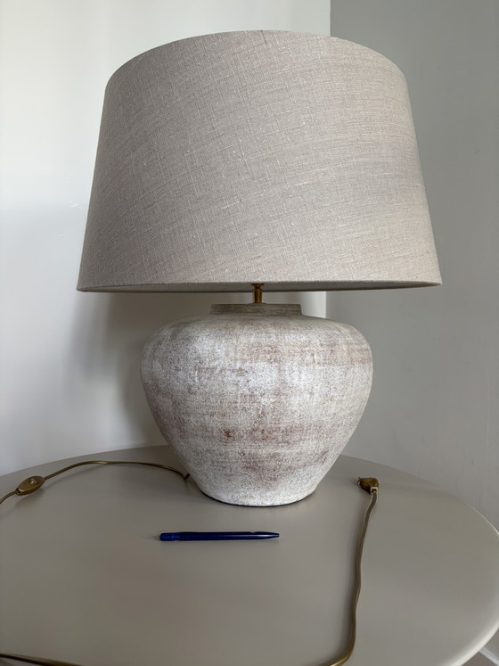 Lampe avec abat-jour en lin et pied en faïence – loods 5, Other (photo 2 of 7)
