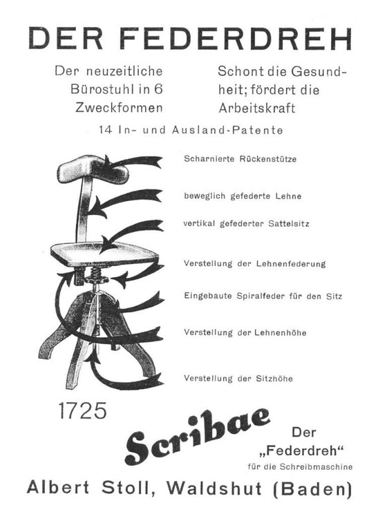 Image 1 of Architektenstuhl von Albert Stoll für Der Federdreh, 1920er Jahre.
