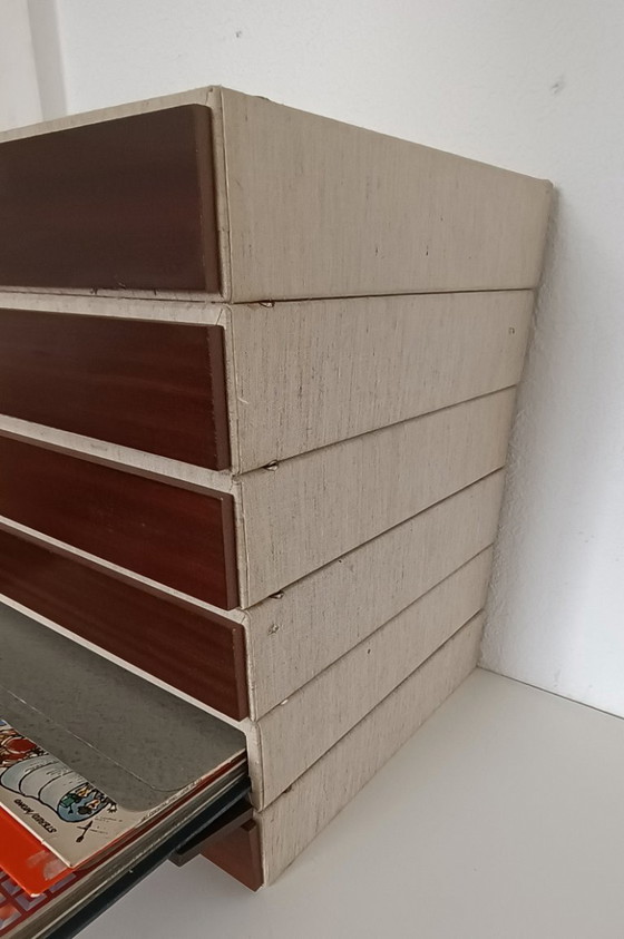 Image 1 of Sistema di archiviazione per dischi in vinile vintage con frontali in teak.