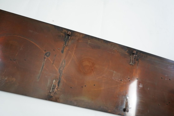 pannello murale in rame grande molto decorativo metà secolo uccelli volanti sole decorazione vintage anni '50 (foto 9 di 10)