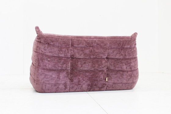 Image 1 of Vintage Togo 2 Sitzer Sofa lila Samt ligne roset Michel Ducaroy