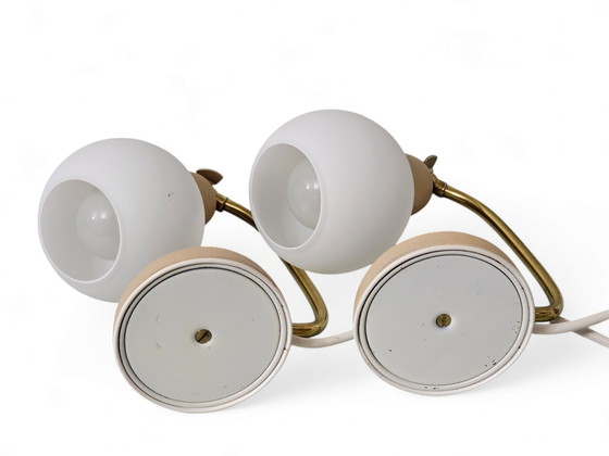 Coppia di Lampade da tavolo / Lampade da comodino, Mid-Century – Metallo, Ottone (photo 8 of 10)
