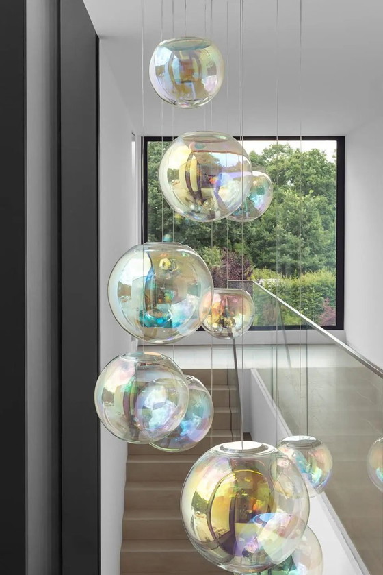 NEO/CRAFT Iris Globe – set de 3 suspensions cristal irisé – Pendant lamps, Glass (photo 3 of 5)