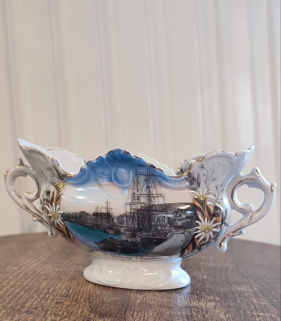 Image 1 of Par de cuencos antiguos de loza "St-Valery-sur-Somme" 1930