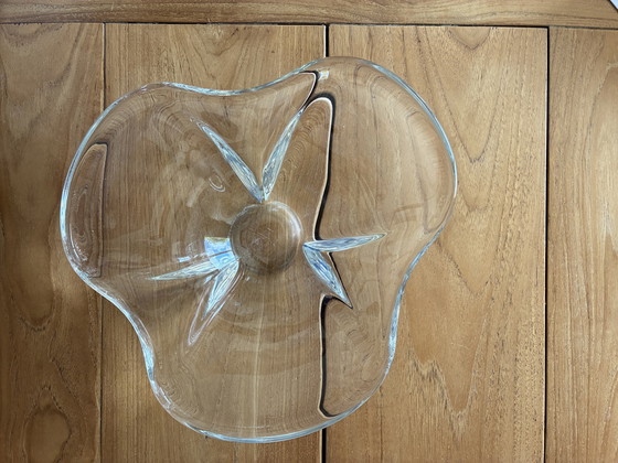 Image 1 of Vintage Mid-Century Crystal Freeform Bowl – Val Saint Lambert / Art Vannes Style
