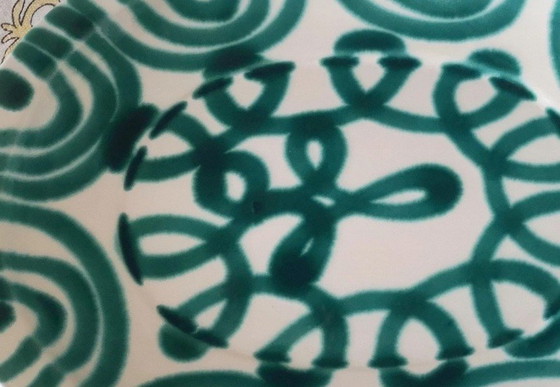 Image 1 of Gmundner Keramik Schale Grün Geflammt