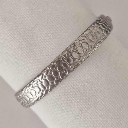 Solid silver bracelet with snake pattern - Marked - 34 grams