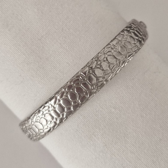 Image 1 of Solid silver bracelet with snake pattern - Marked - 34 grams