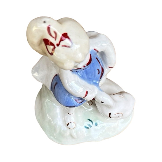 Image 1 of Statuetta in porcellana di un pastore di oche, dipinta a mano, URSS 1960