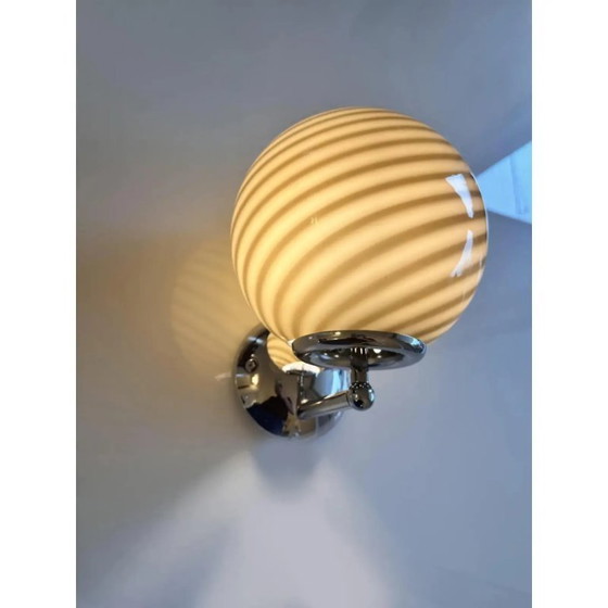 Image 1 of Contemporary Beige and Brown “Rods” Murano Glass Wall Sconces SimoEng - Lot of 4