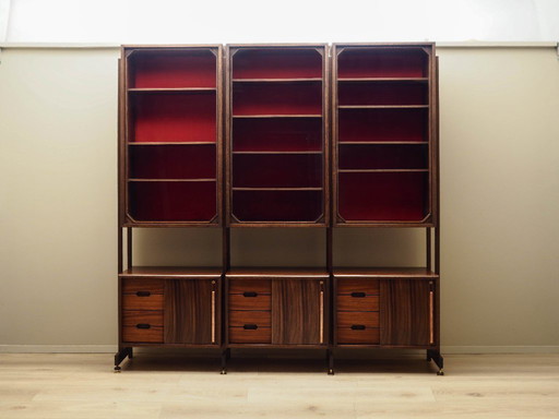 Modulaire wandkast van palissanderhout, Italiaans design, jaren 60, productie: Italië