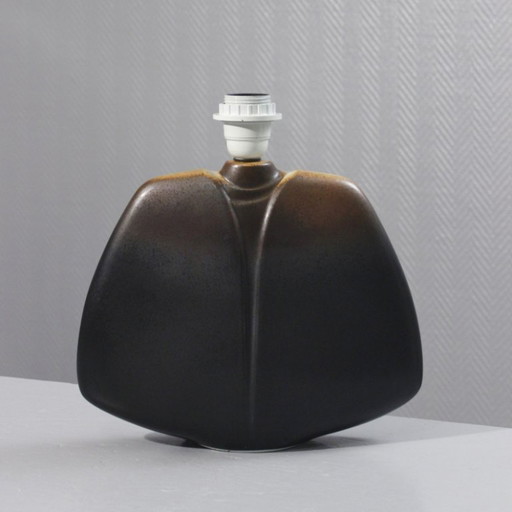 Vintage porcelain lamp base from Virebent, France, 1980s, by Pierre Lèbe