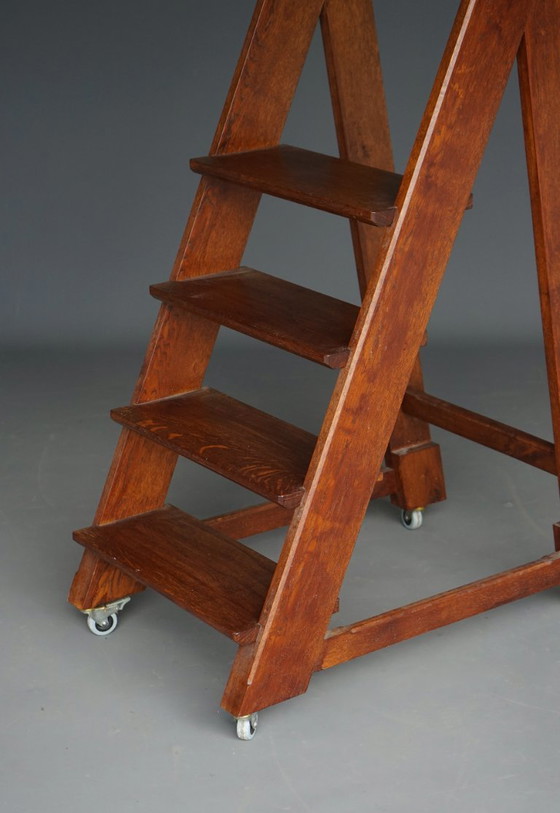 Scaletta da biblioteca vintage in rovere del XX secolo – Oggetti decorativi, Wood (photo 16 of 17)