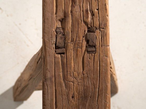 Antieke Iepenhouten Bank, China, circa 1900, Bankjes, Rustic (foto 5 van 7)
