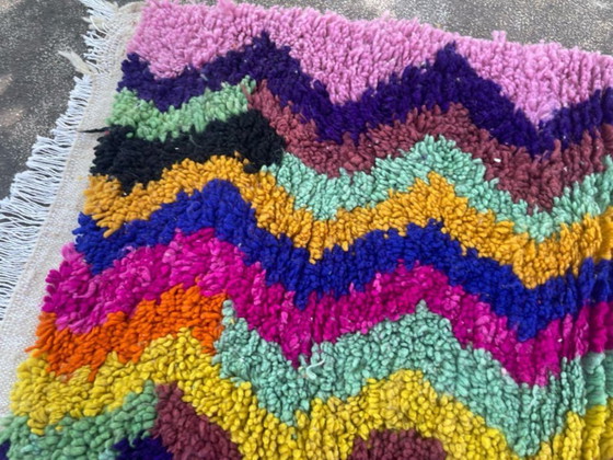 Image 1 of Mehrfarbige Berber-Tapis aus Leinen, 200 cm x 150 cm
