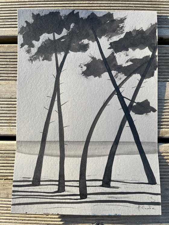 Image 1 of Indian ink on gray paper. Format 30x21cm.