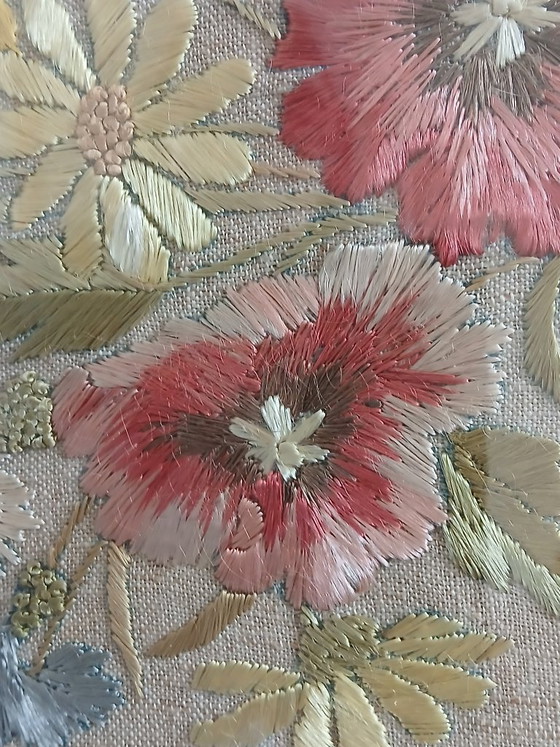 Image 1 of Mcm needlepoint wall art, bouquet of wildflowers