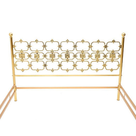 Image 1 of Letto con testiera in ottone di Luciano Frigerio, anni '70