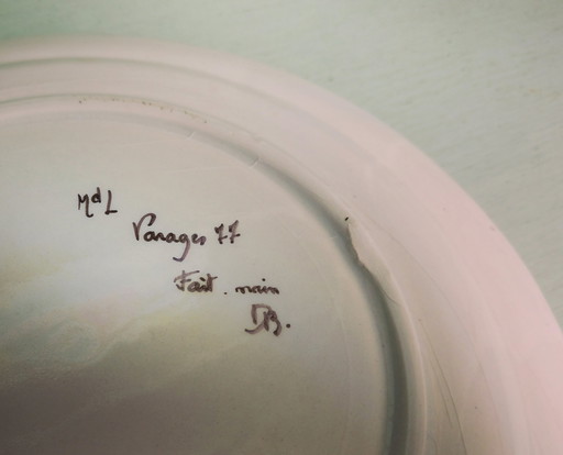 Decoratief bord van de Manufacture d'Des Lauriers - Varages - Frankrijk, vintage