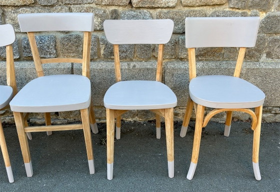Image 1 of Tavolo da pranzo allungabile vintage restaurato con 6 sedie, anni '50-'60.