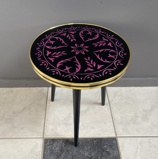 Kleine ronde glazen plantentafel uit de jaren 60 – Glass, Metal (photo 2 of 12)