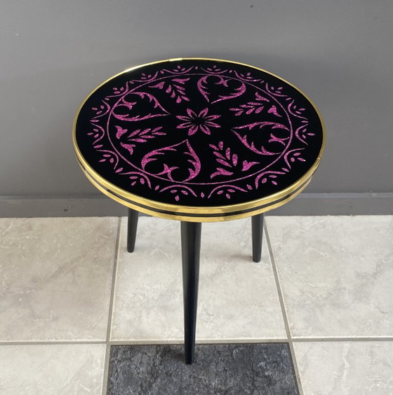 Kleine ronde glazen plantentafel uit de jaren 60 – Glass, Metal (photo 2 of 12)