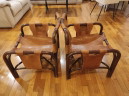 Tito Agnoli Leather Safari Chairs for Bonacina, 1960s Italy