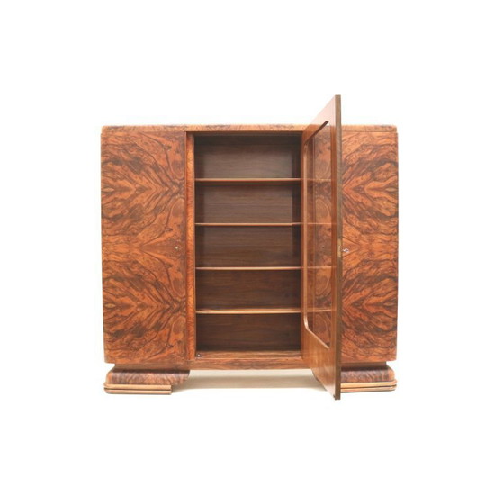Image 1 of Large vintage Art Deco walnut cabinet made in the 1930s