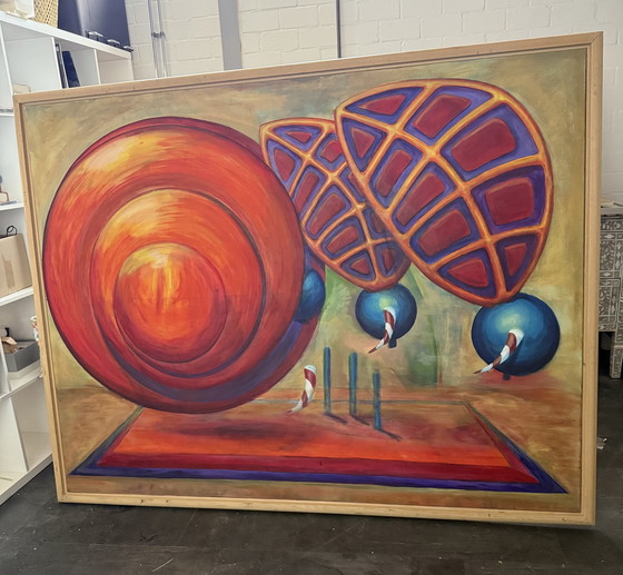 Image 1 of Schilderij Hans Kooijman Titel “Oogst Der Perikelen” Afmeting 180 x 140