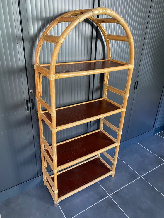Etagère Bibliothèque En Rotin Vintage Années 70 – Rattan (photo 2 of 20)