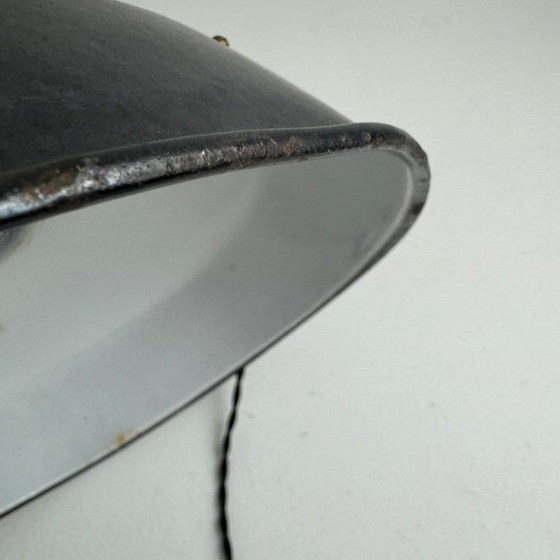 Image 1 of PAIRE D’ANCIENNES SUSPENSIONS EMAILLÉES « MAZDA » 35 CM INDUSTRIEL