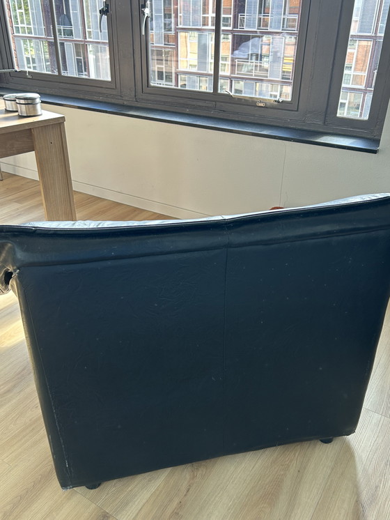Image 1 of Mooie zwart leren fauteuil