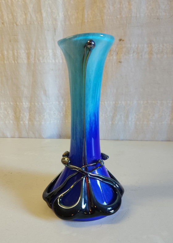 Art Nouveau style vase in Biot glass by J.M. Operto - 1980s/90s (photo 7 of 10)