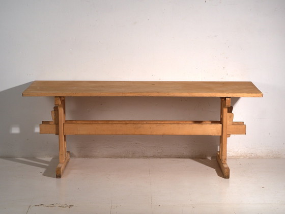 Antieke grenen kloostertafel, Centraal-Europa, circa 1900, Eettafels, Hout, Rustic (foto 7 van 11)