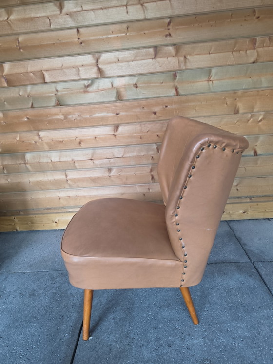 Vintage Mid-Century Cocktail Chair – Skai Leather – 1950s/60s – Armchairs (photo 3 of 5)