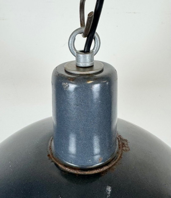 Image 1 of Lampada a sospensione industriale in smalto blu scuro di EMAX, anni '60