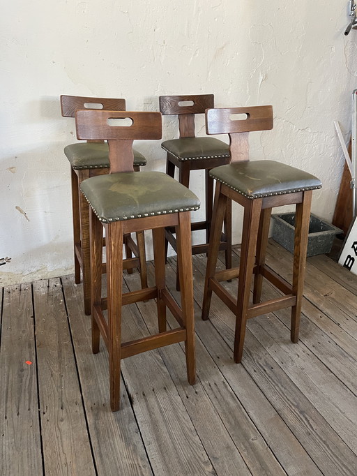 4 brutalist bar chairs hocker 