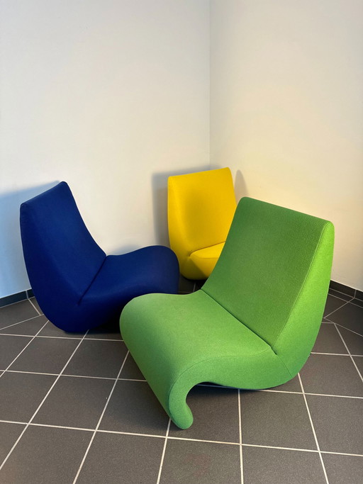 3x sedia Vitra Amoebe di Verner Panton