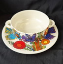 6 tazas y platillos para sopa Villeroy & Boch Acapulco con el logotipo azul de V&B