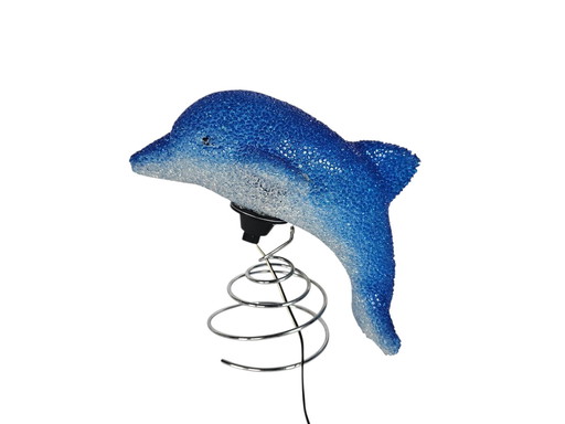 Lampe dauphin - lampe à poser - caoutchouc - métal - 90's
